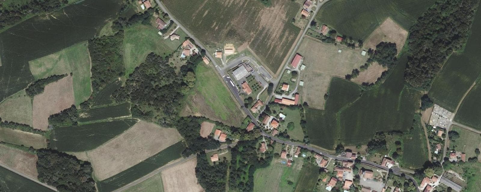 Vue aérienne de Baigts (Landes)