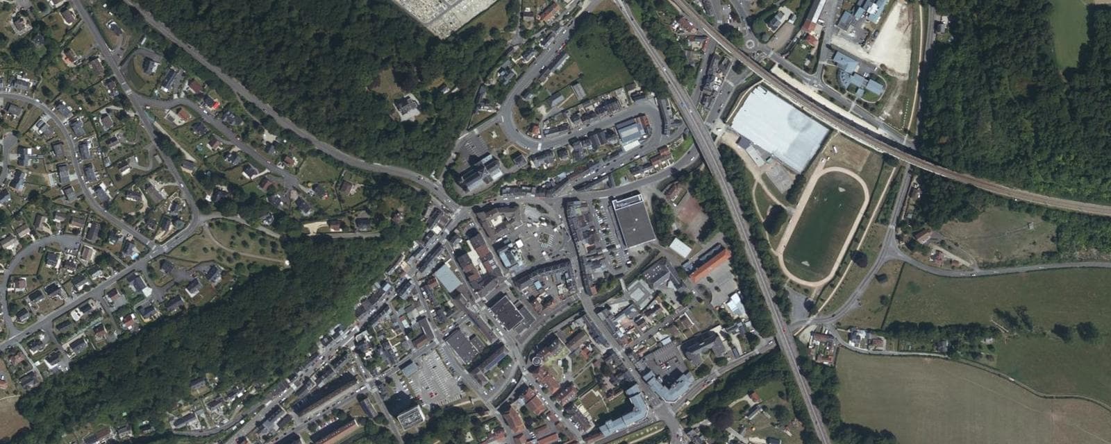 Vue aérienne de Barentin (Seine-Maritime)