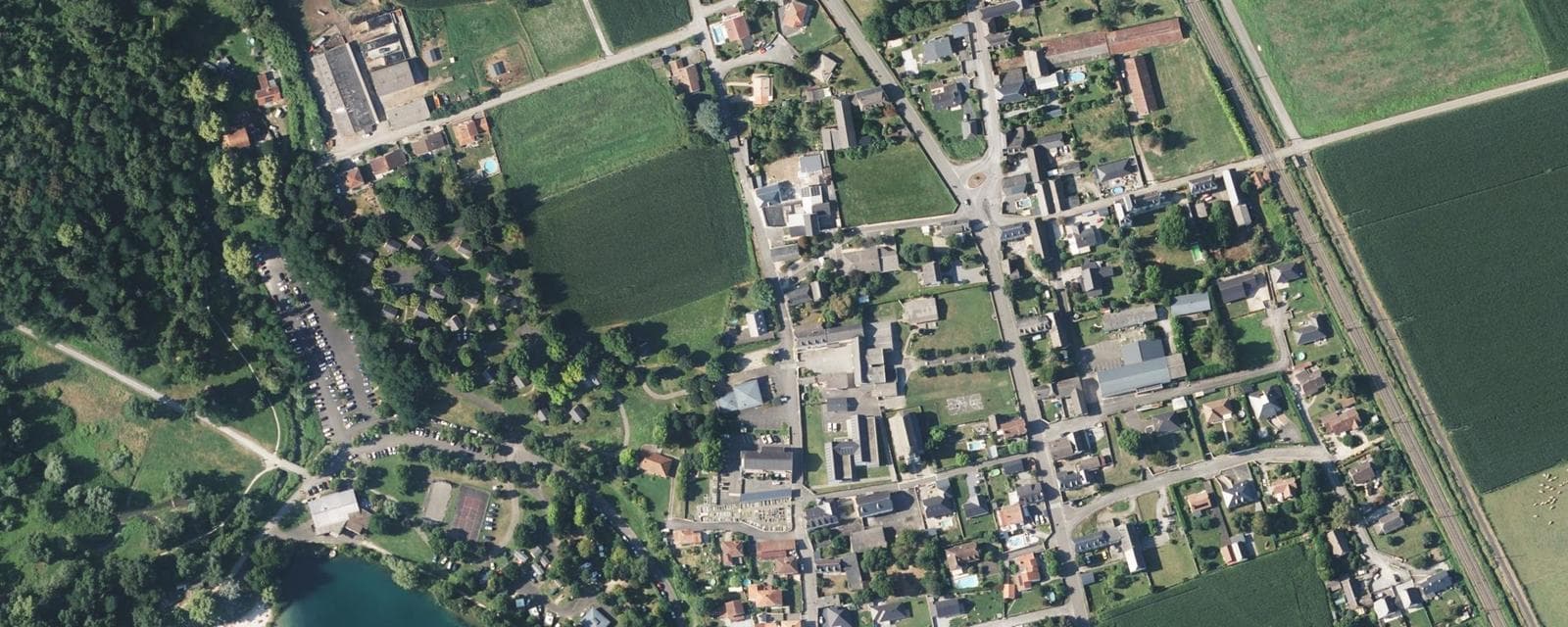 Vue aérienne de Baudreix (Pyrénées-Atlantiques)