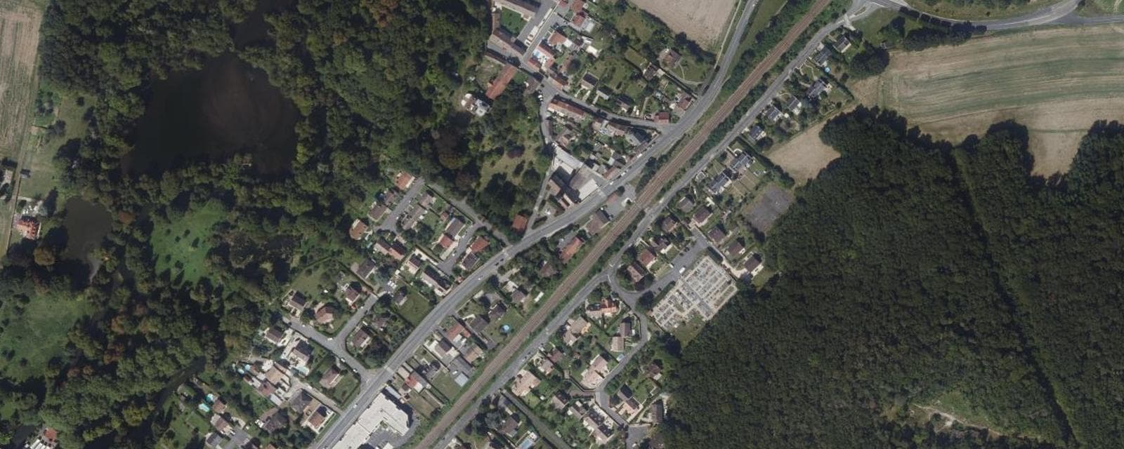 Vue aérienne de Baulne (Essonne)