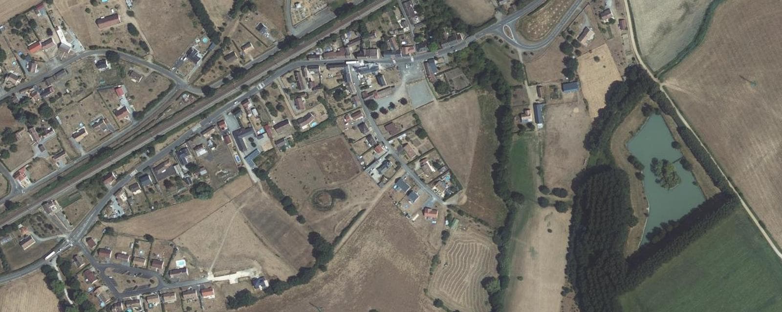 Vue aérienne de Beillé (Sarthe)