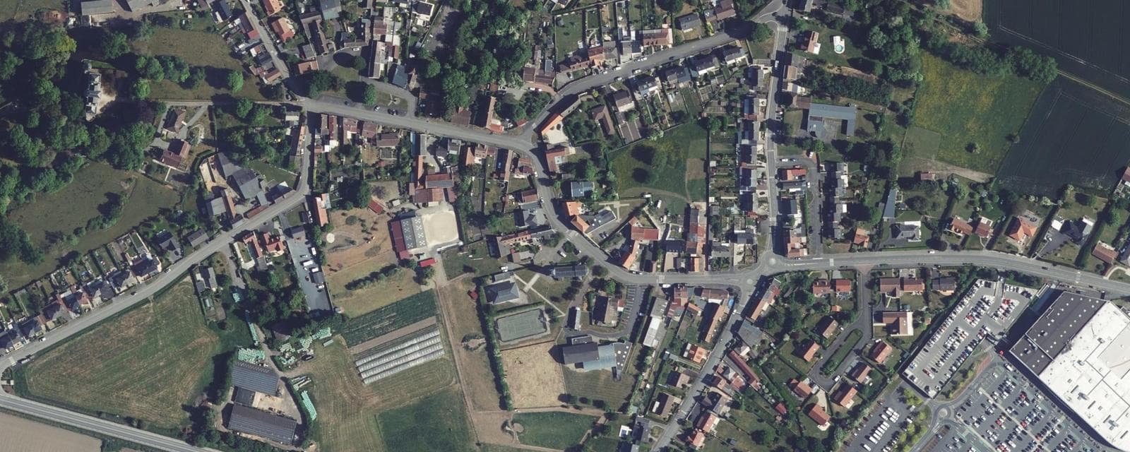 Vue aérienne de Bellaing (Nord)