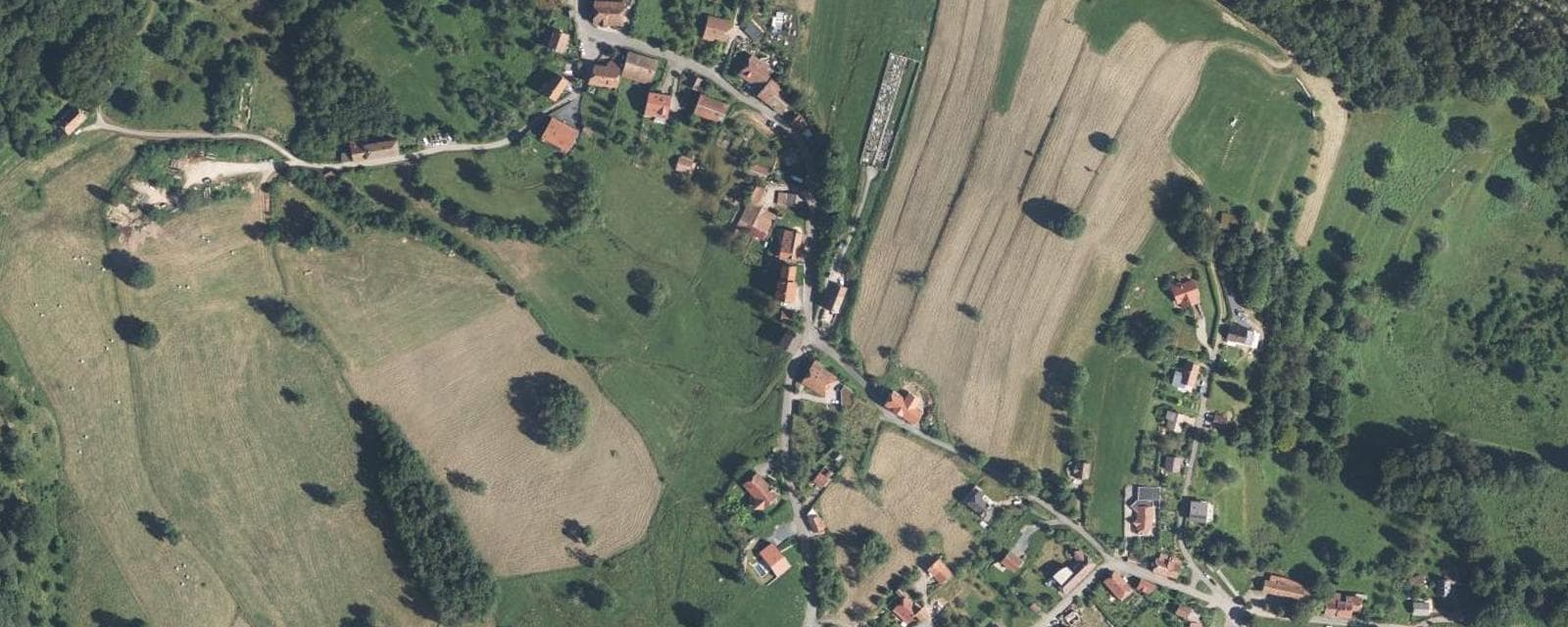 Vue aérienne de Bellefosse (Bas-Rhin)