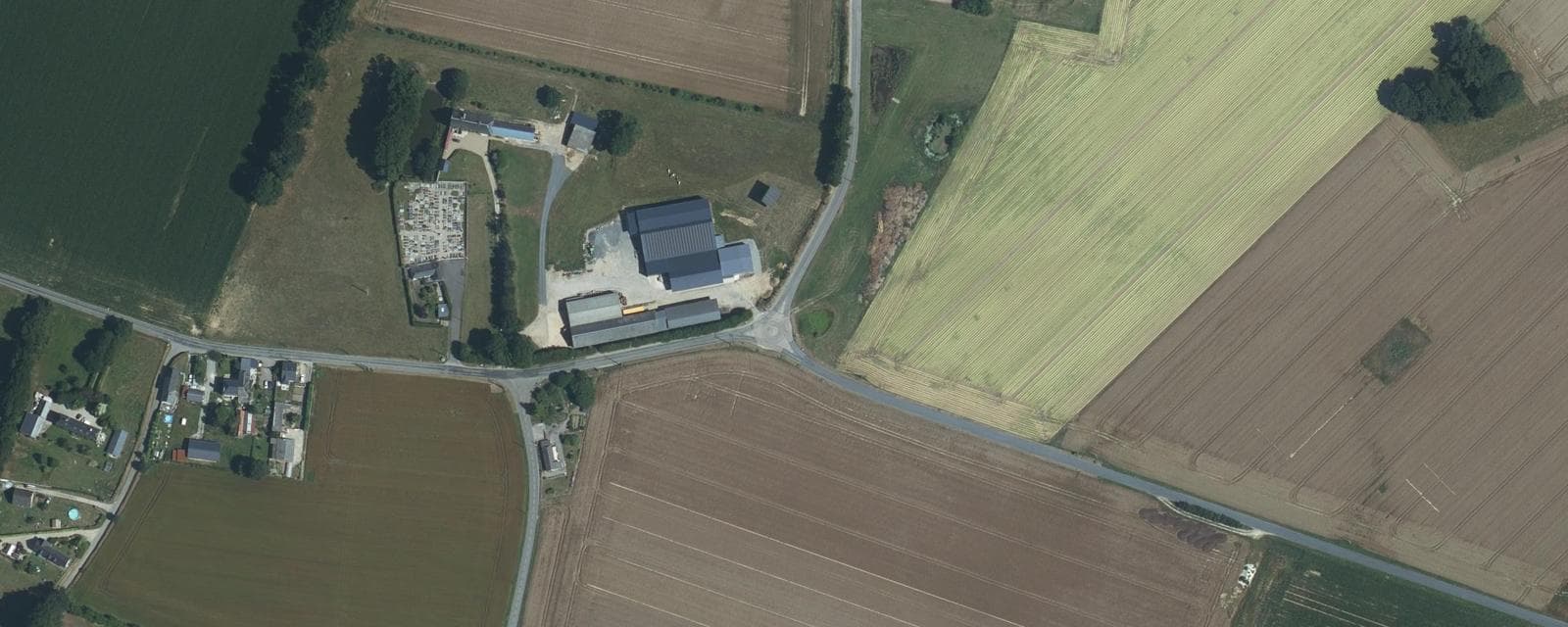 Vue aérienne de Bernières (Seine-Maritime)