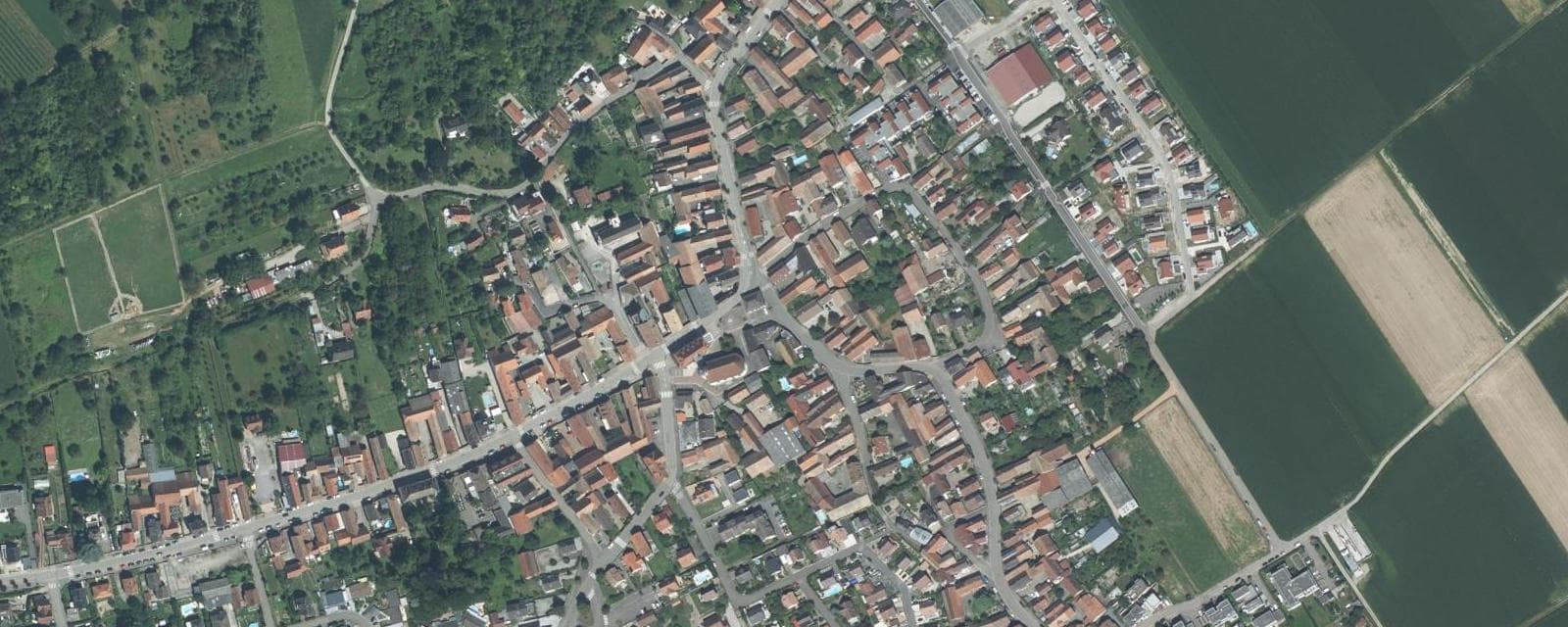 Vue aérienne de Blaesheim (Bas-Rhin)