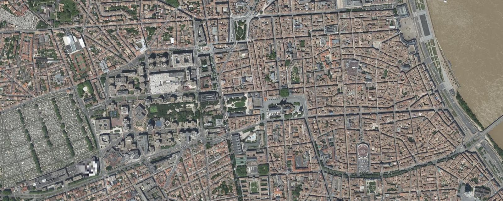 Vue aérienne de Bordeaux (Gironde)