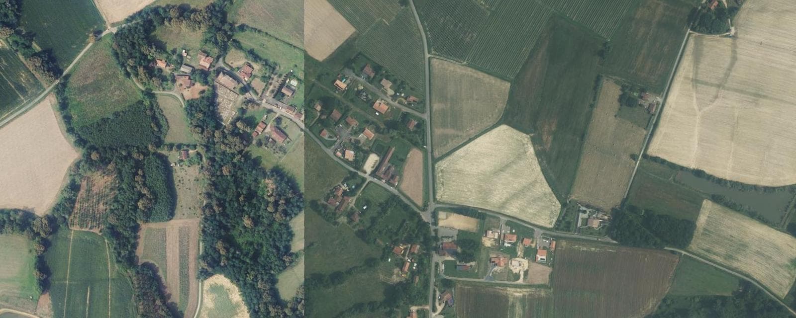 Vue aérienne de Bourdalat (Landes)