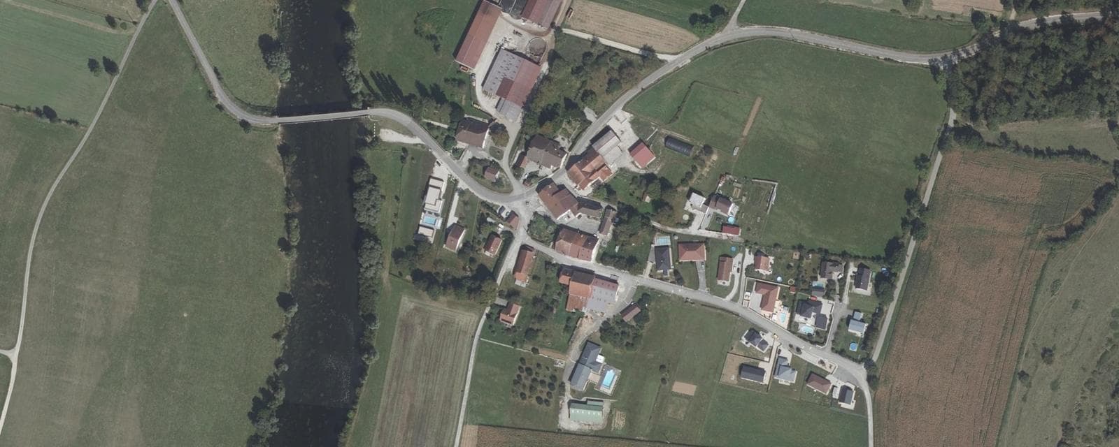 Vue aérienne de Brères (Doubs)