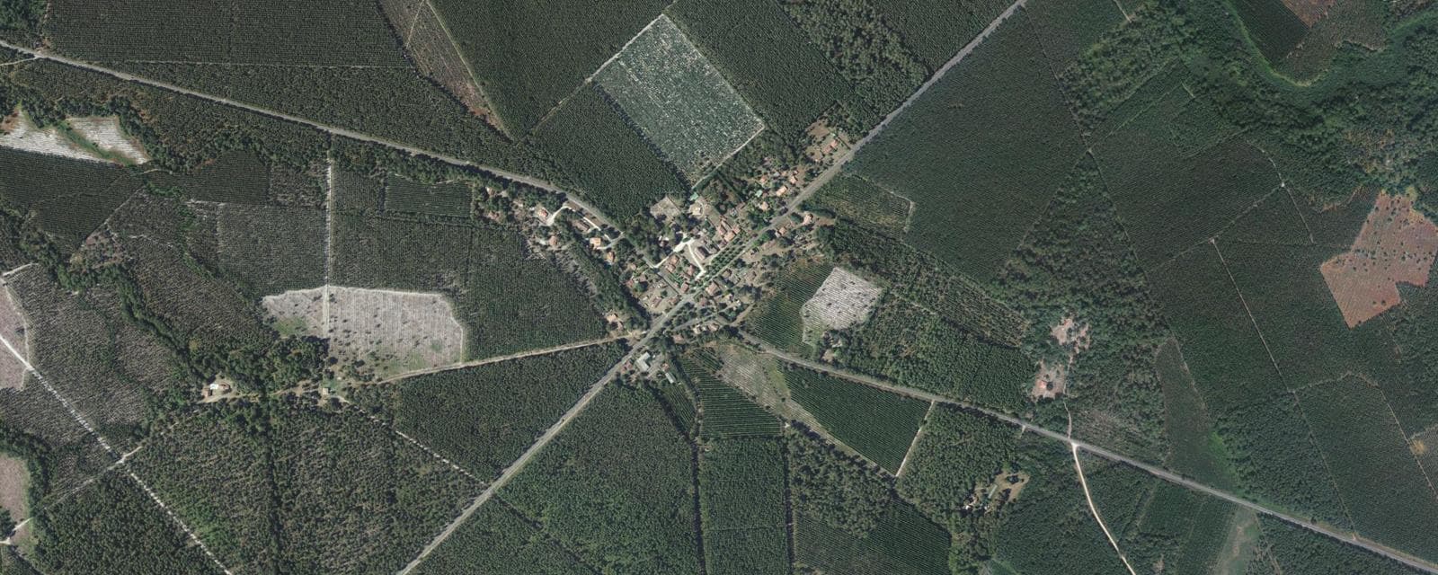 Vue aérienne de Callen (Landes)
