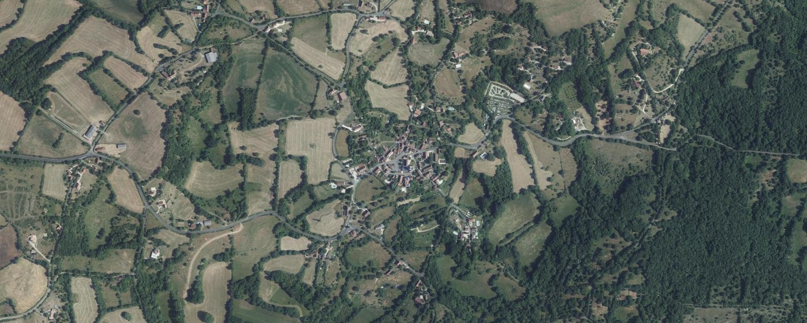 Vue aérienne de Caniac-du-Causse (Lot)