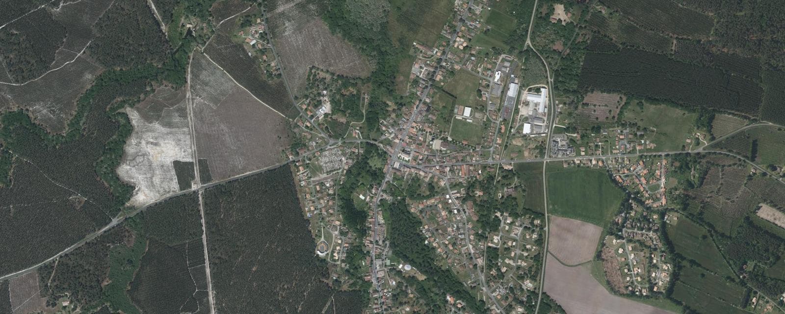 Vue aérienne de Captieux (Gironde)