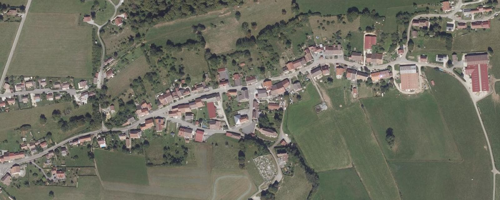 Vue aérienne de Chamesol (Doubs)