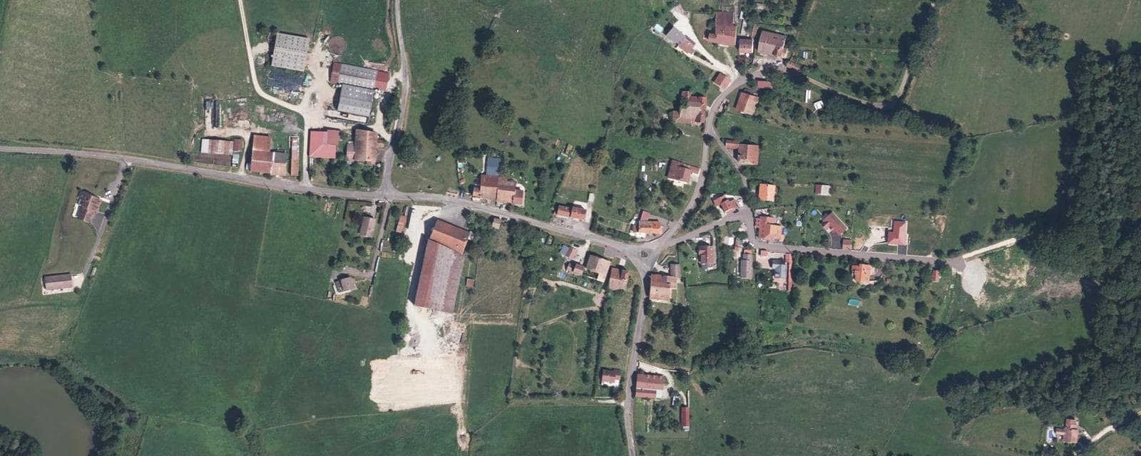 Vue aérienne de Châteney (Haute-Saône)