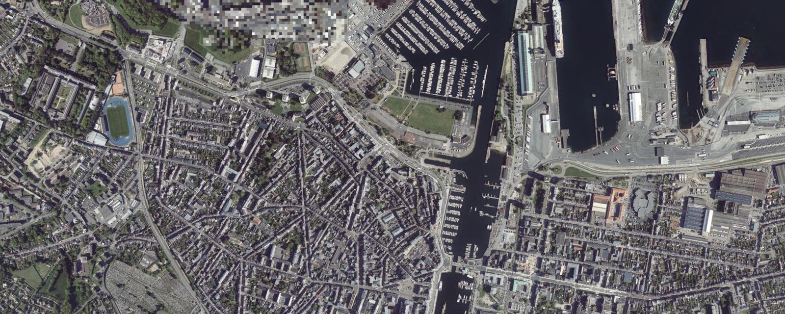 Vue aérienne de Cherbourg-en-Cotentin (Manche)