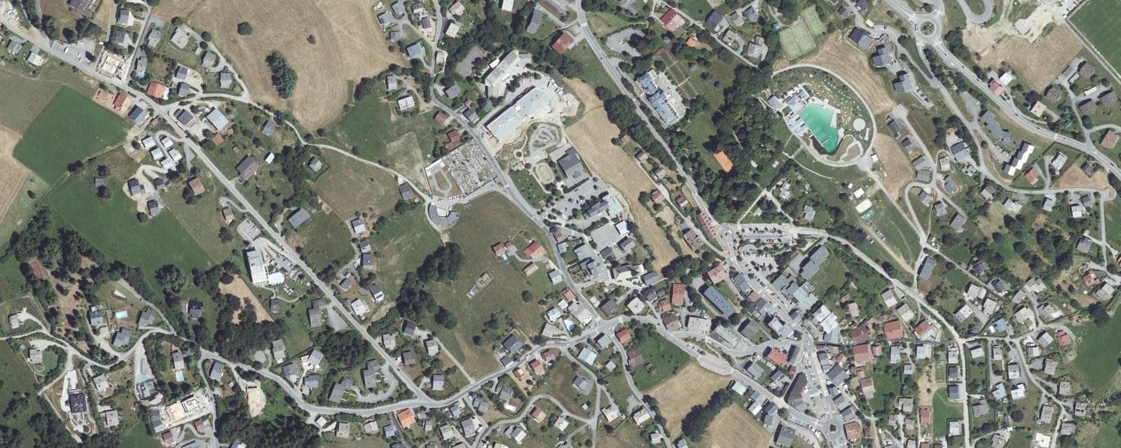 Vue aérienne de Combloux (Haute-Savoie)