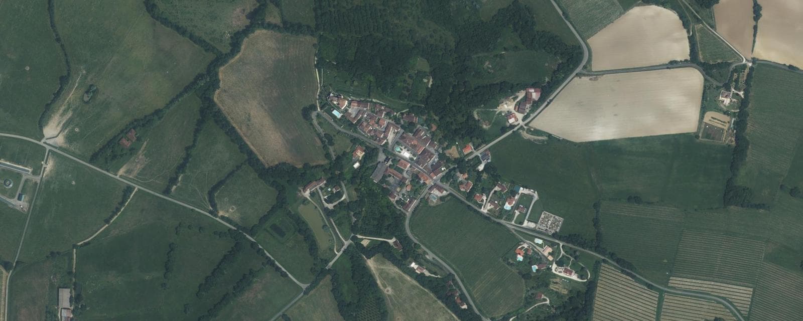 Vue aérienne de Courrensan (Gers)
