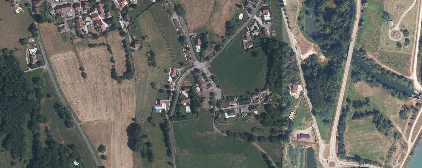 Vue aérienne de Cressin-Rochefort (Ain)