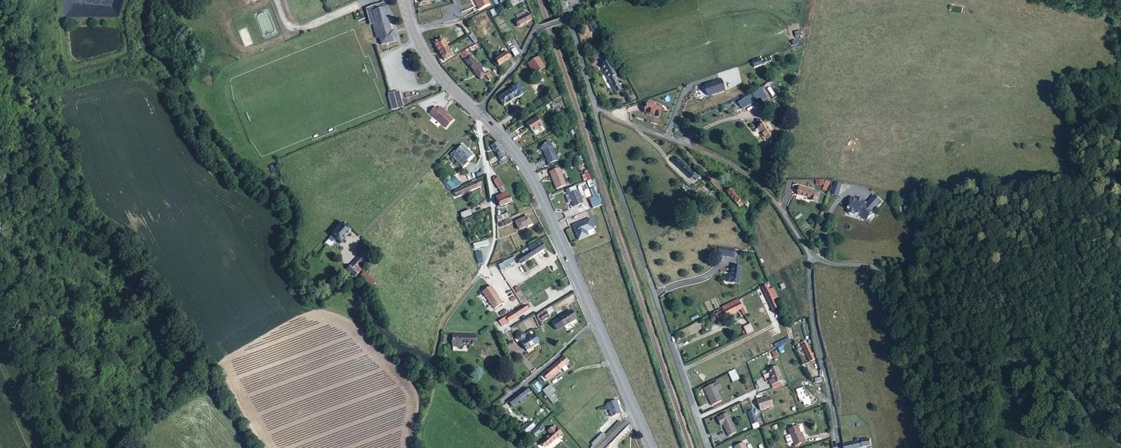 Vue aérienne de Crosville-sur-Scie (Seine-Maritime)