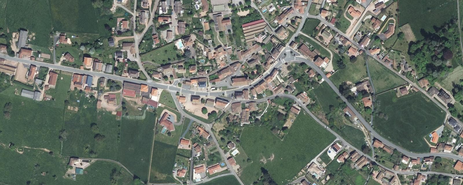 Vue aérienne de Cuinzier (Loire)