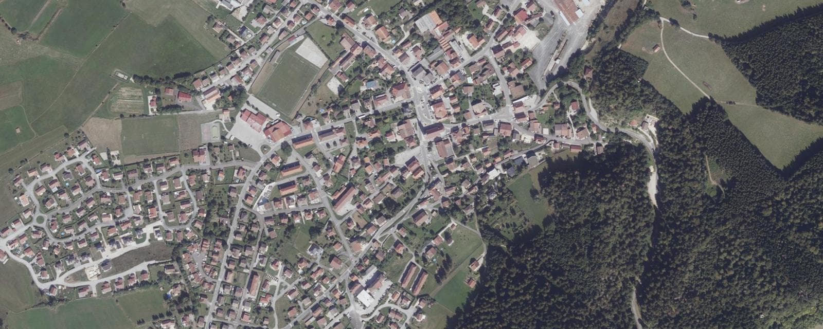 Vue aérienne de Damprichard (Doubs)