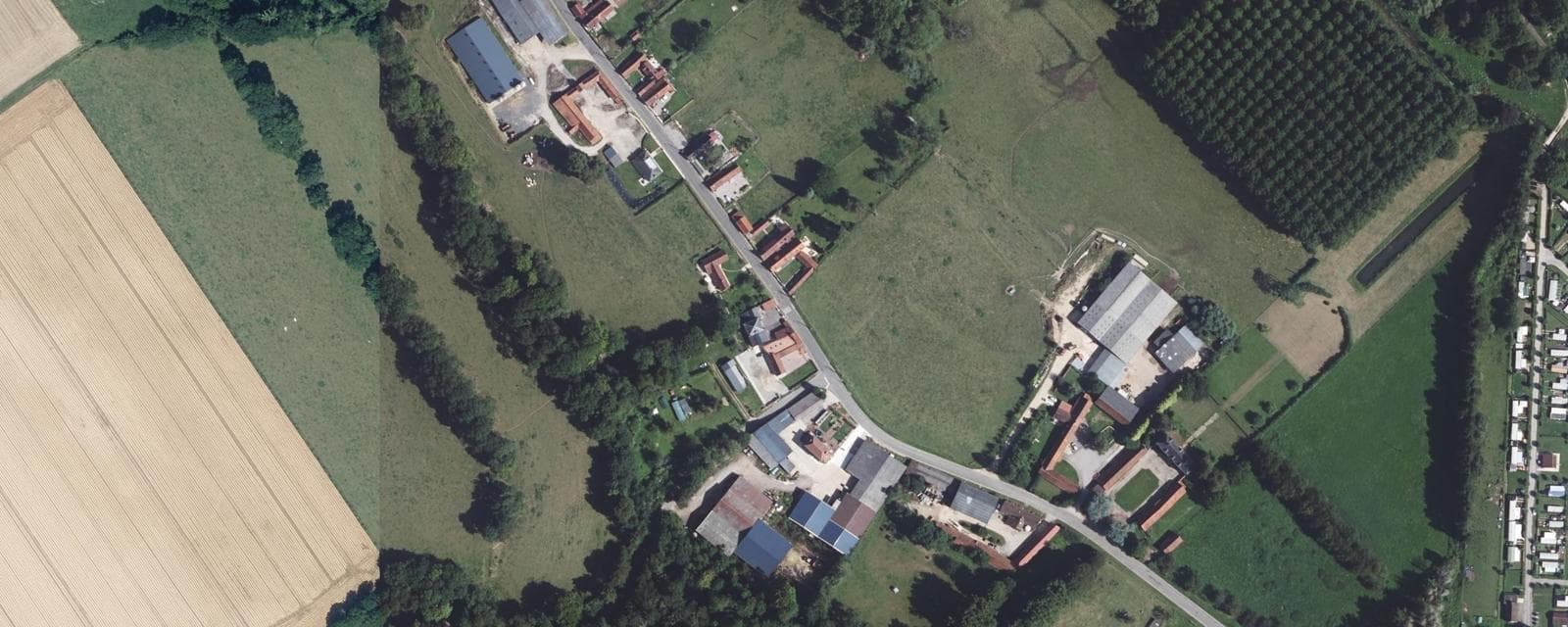 Vue aérienne de Dominois (Somme)