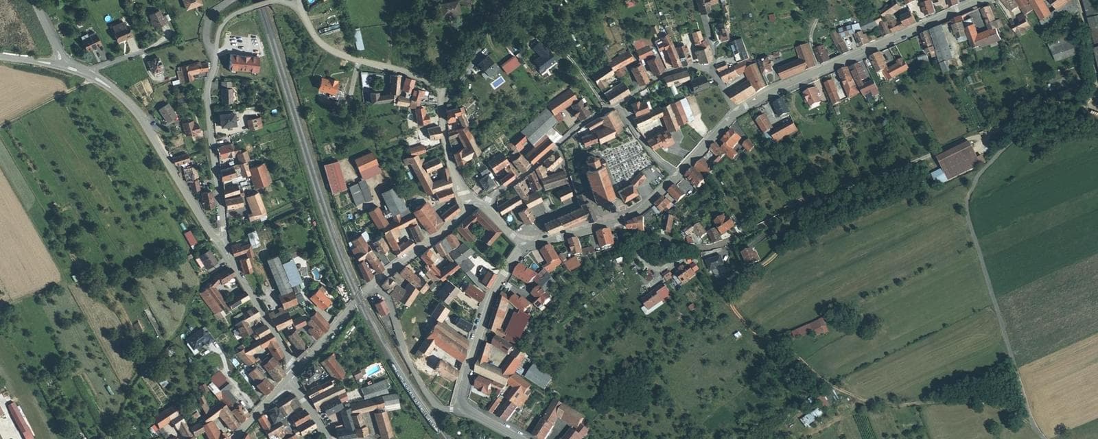 Vue aérienne de Ettendorf (Bas-Rhin)