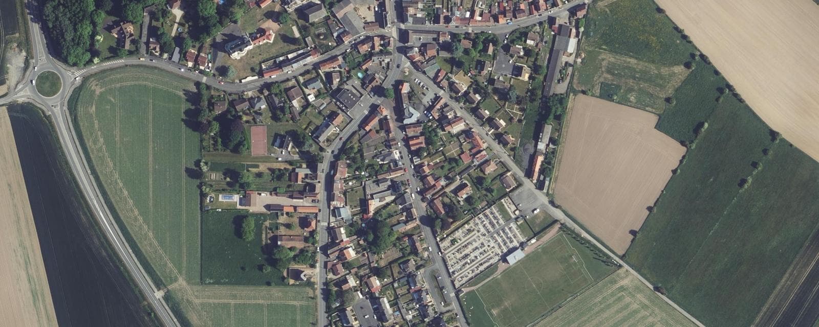 Vue aérienne de Famars (Nord)