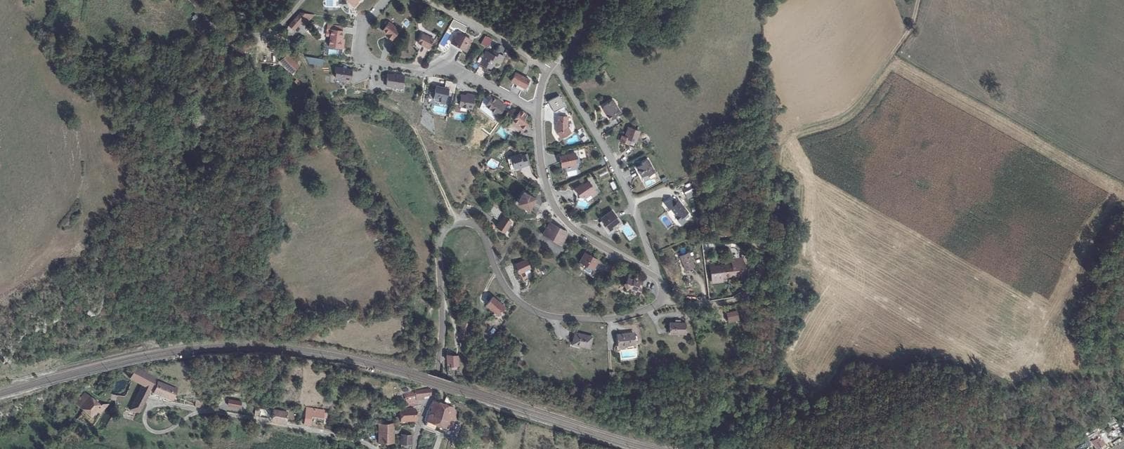 Vue aérienne de Fourbanne (Doubs)