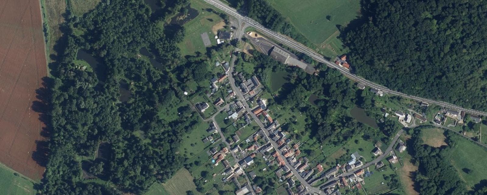 Vue aérienne de Fourdrain (Aisne)