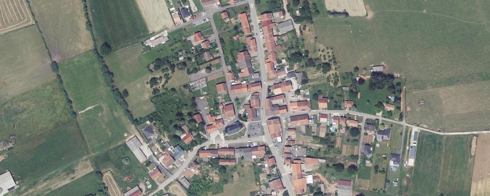 Vue aérienne de Freybouse (Moselle)