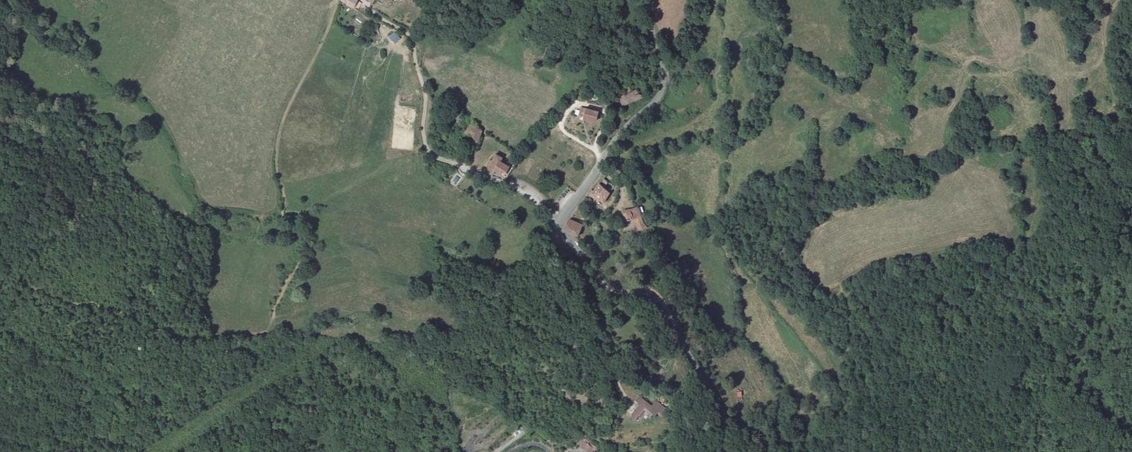 Vue aérienne de Gajan (Ariège)