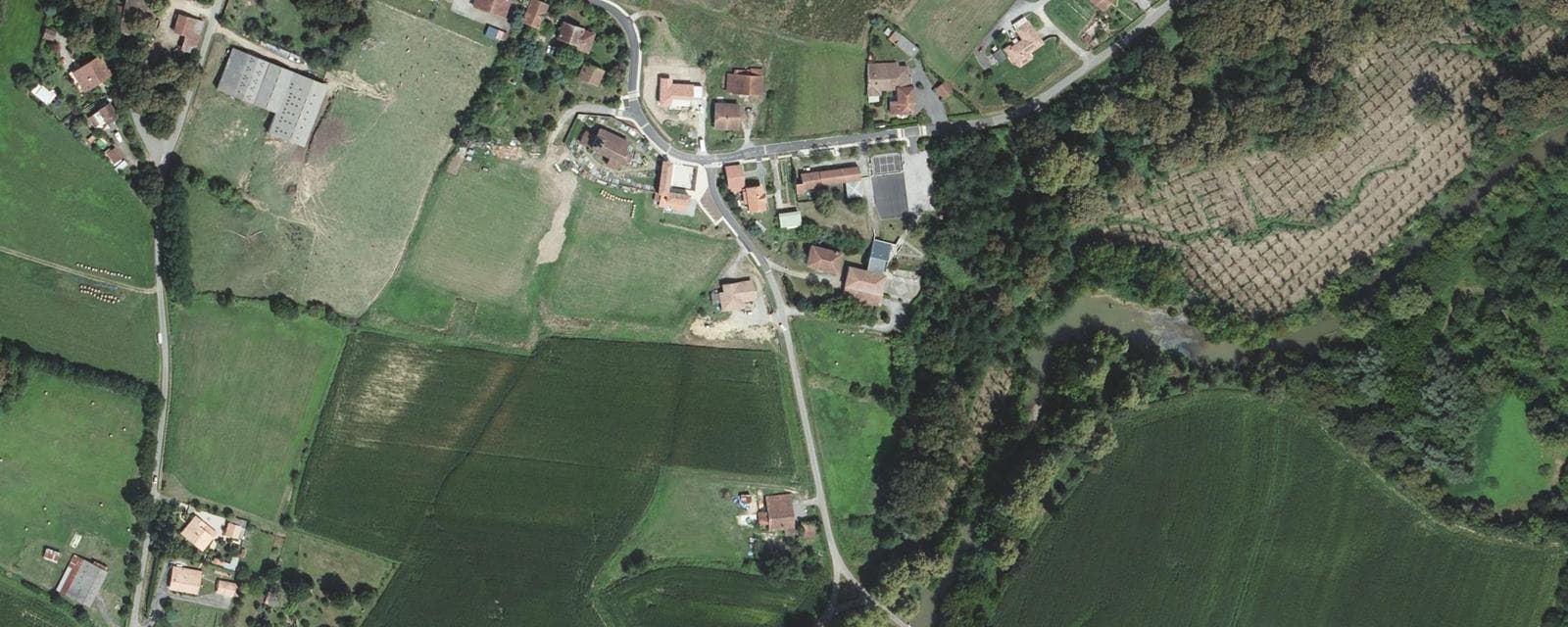 Vue aérienne de Garrey (Landes)
