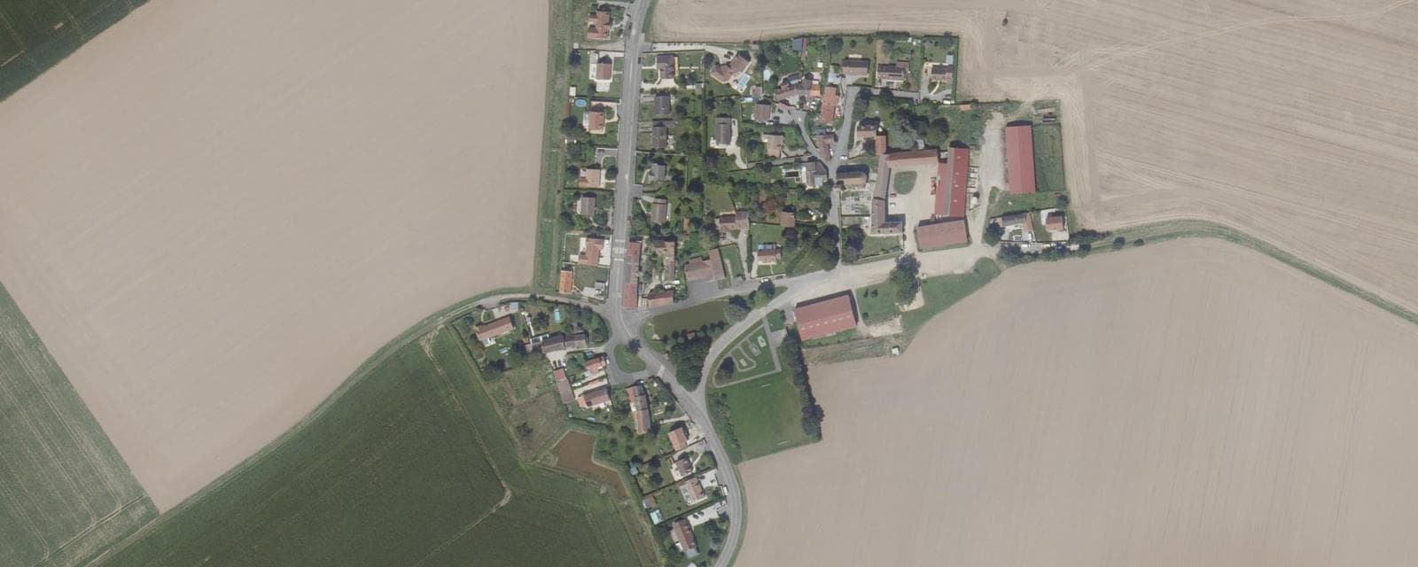 Vue aérienne de Gesvres-le-Chapitre (Seine-et-Marne)