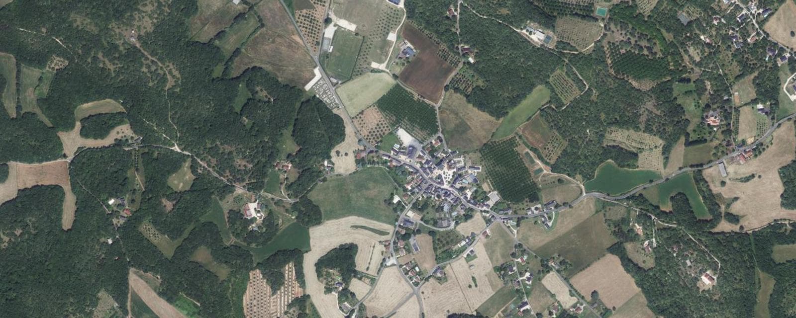 Vue aérienne de Gignac (Lot)