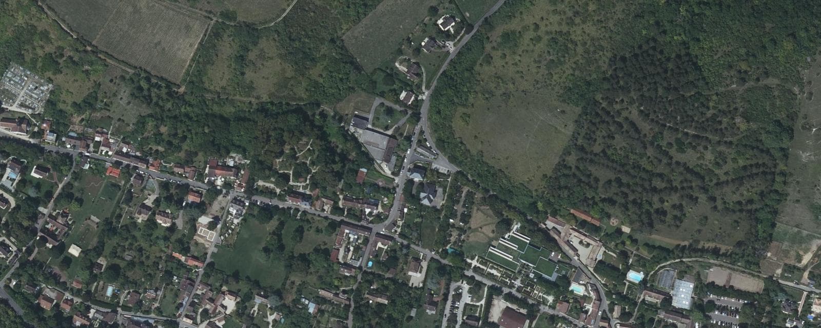 Vue aérienne de Giverny (Eure)