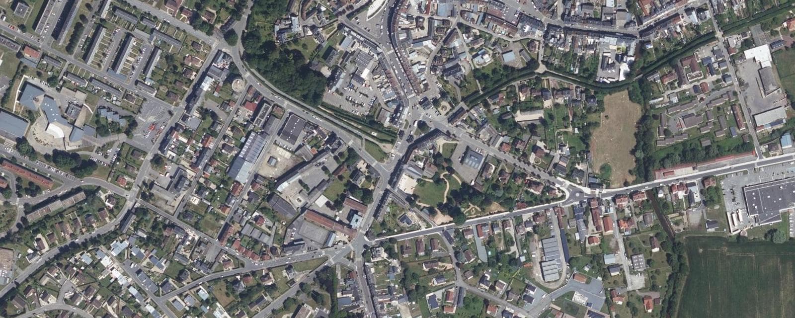 Vue aérienne de Gournay-en-Bray (Seine-Maritime)