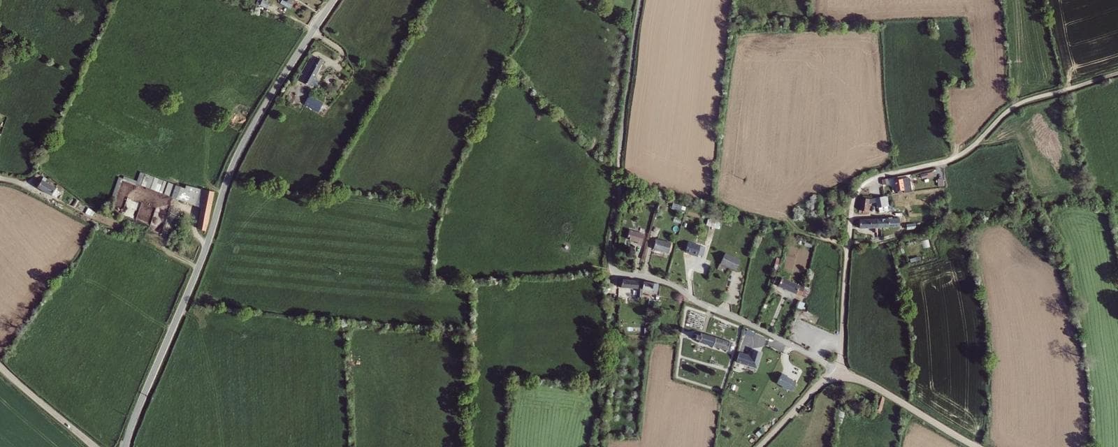Vue aérienne de Hautteville-Bocage (Manche)