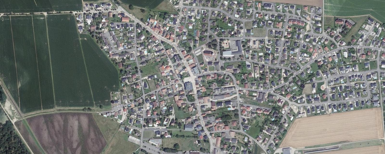 Vue aérienne de Hombourg (Haut-Rhin)