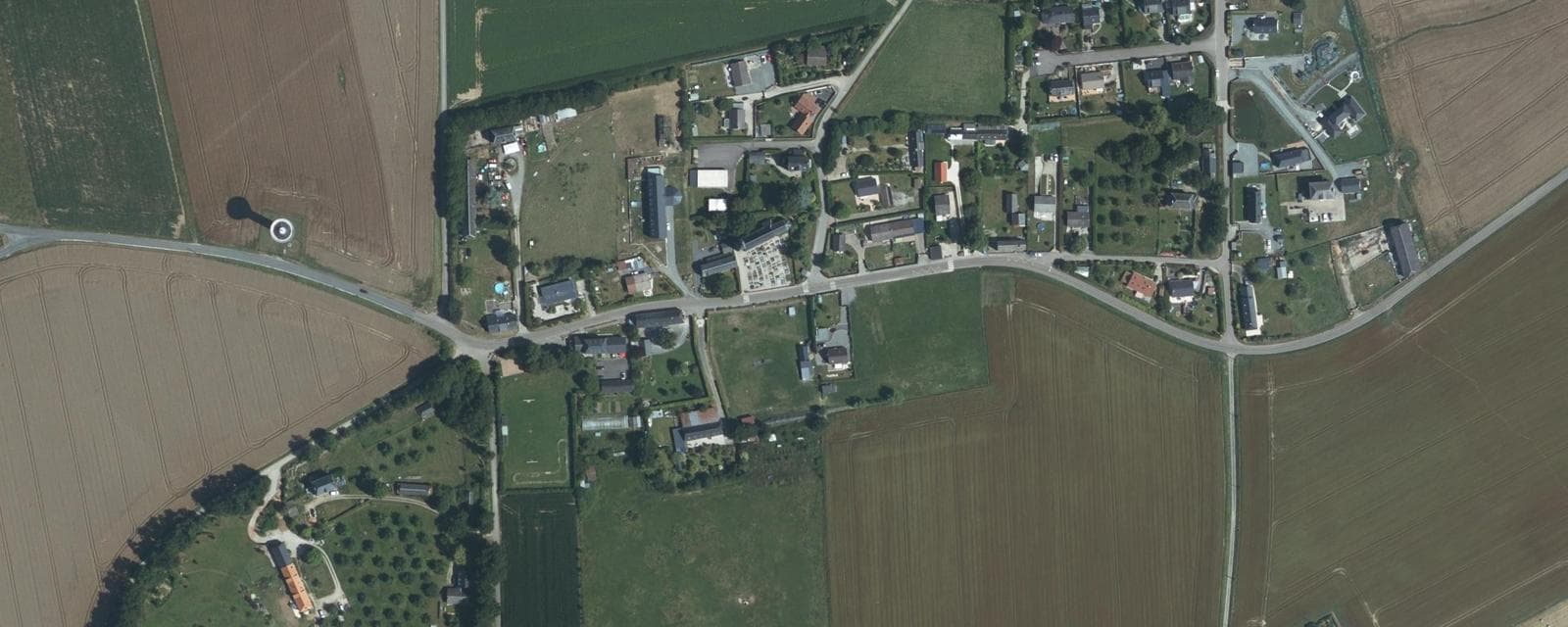 Vue aérienne de Houquetot (Seine-Maritime)