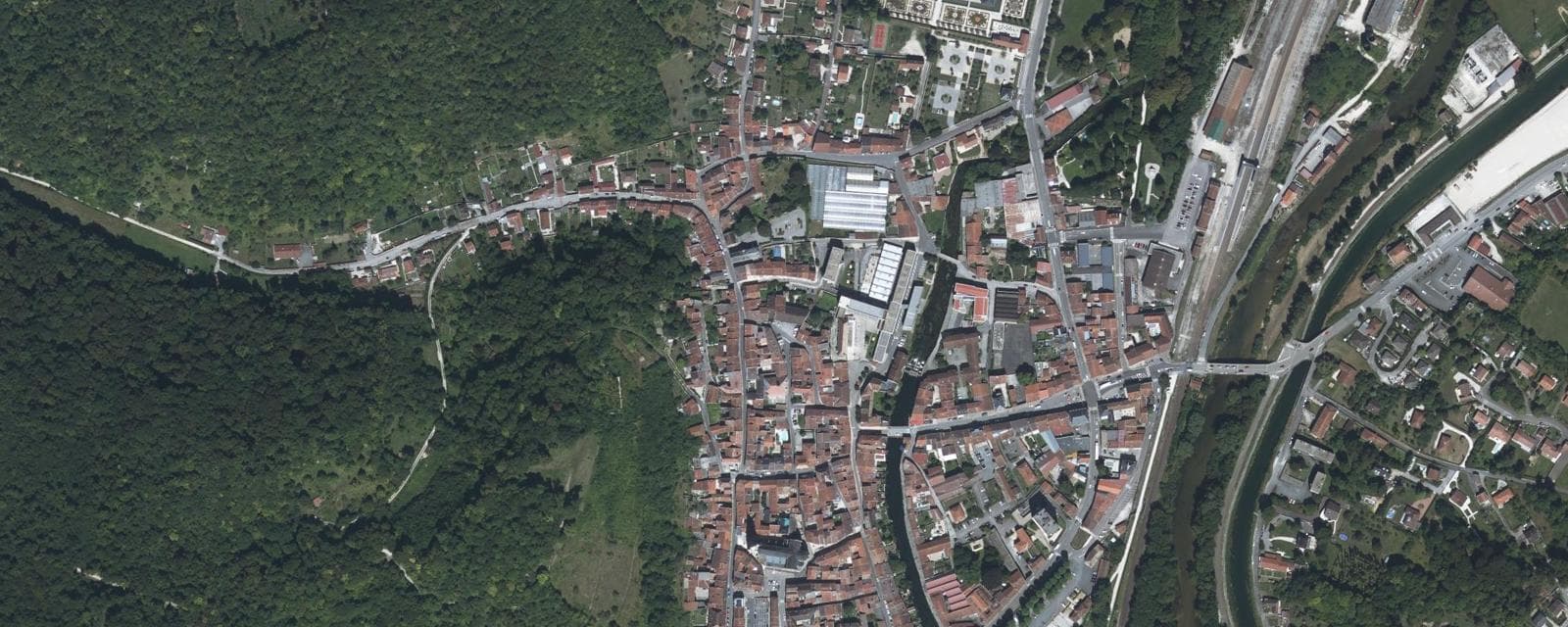 Vue aérienne de Joinville (Haute-Marne)