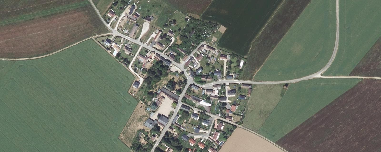 Vue aérienne de La Chapelle-Forainvilliers (Eure-et-Loir)
