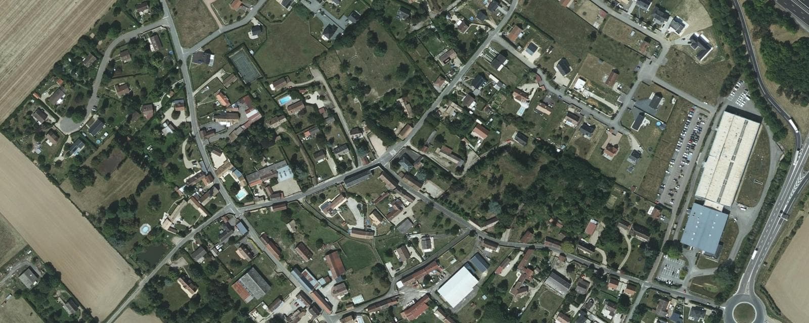 Vue aérienne de La Heunière (Eure)