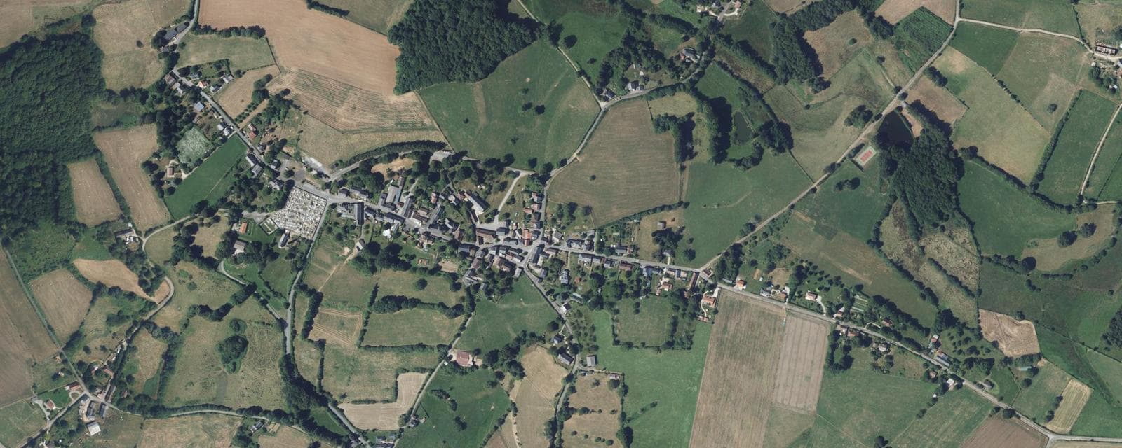 Vue aérienne de La Porcherie (Haute-Vienne)