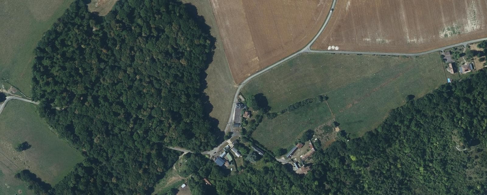 Vue aérienne de La Roquette (Eure)