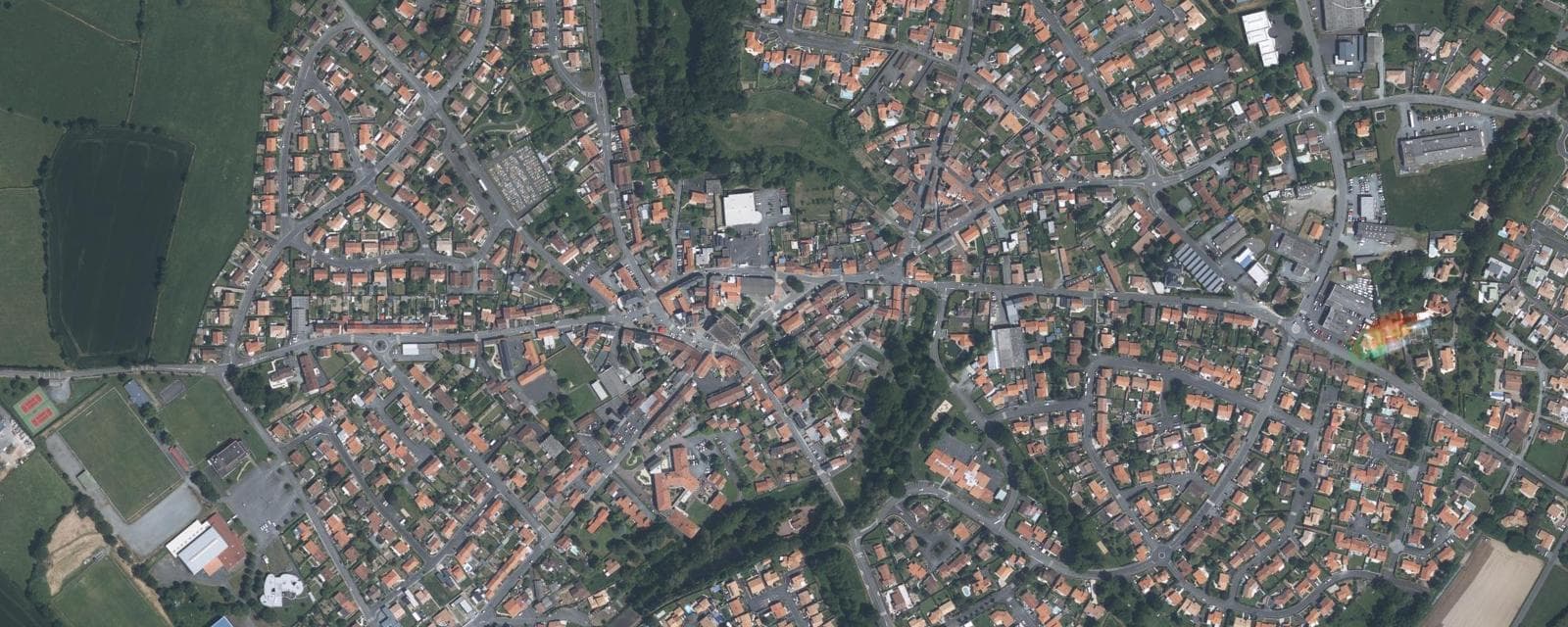 Vue aérienne de La Tessoualle (Maine-et-Loire)
