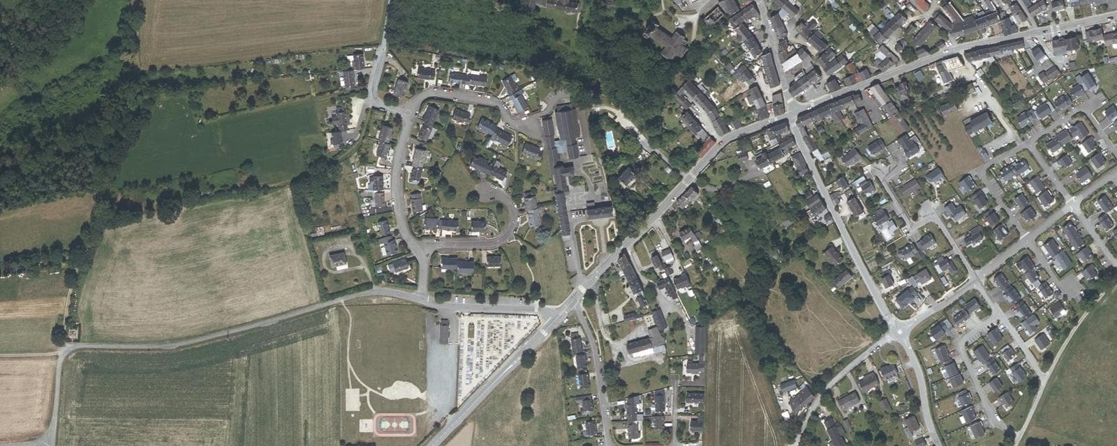 Vue aérienne de La Ville-ès-Nonais (Ille-et-Vilaine)