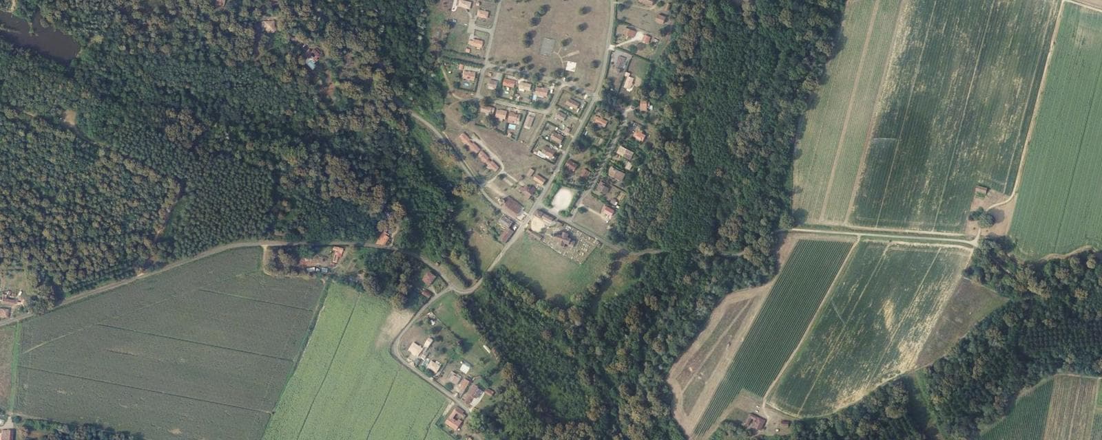 Vue aérienne de Lacquy (Landes)