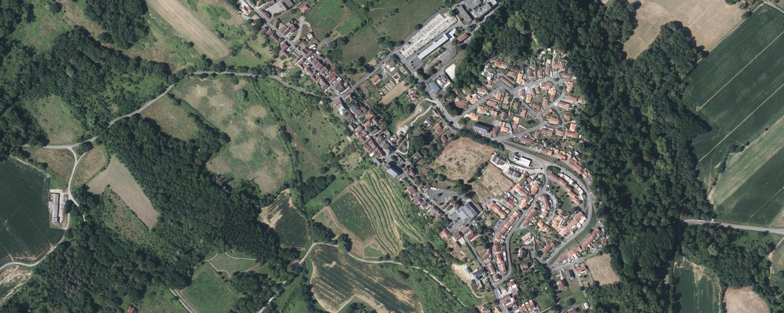 Vue aérienne de Lagor (Pyrénées-Atlantiques)