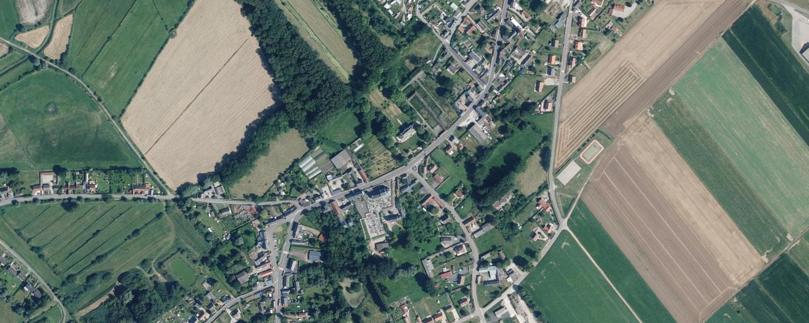 Vue aérienne de Lanchères (Somme)