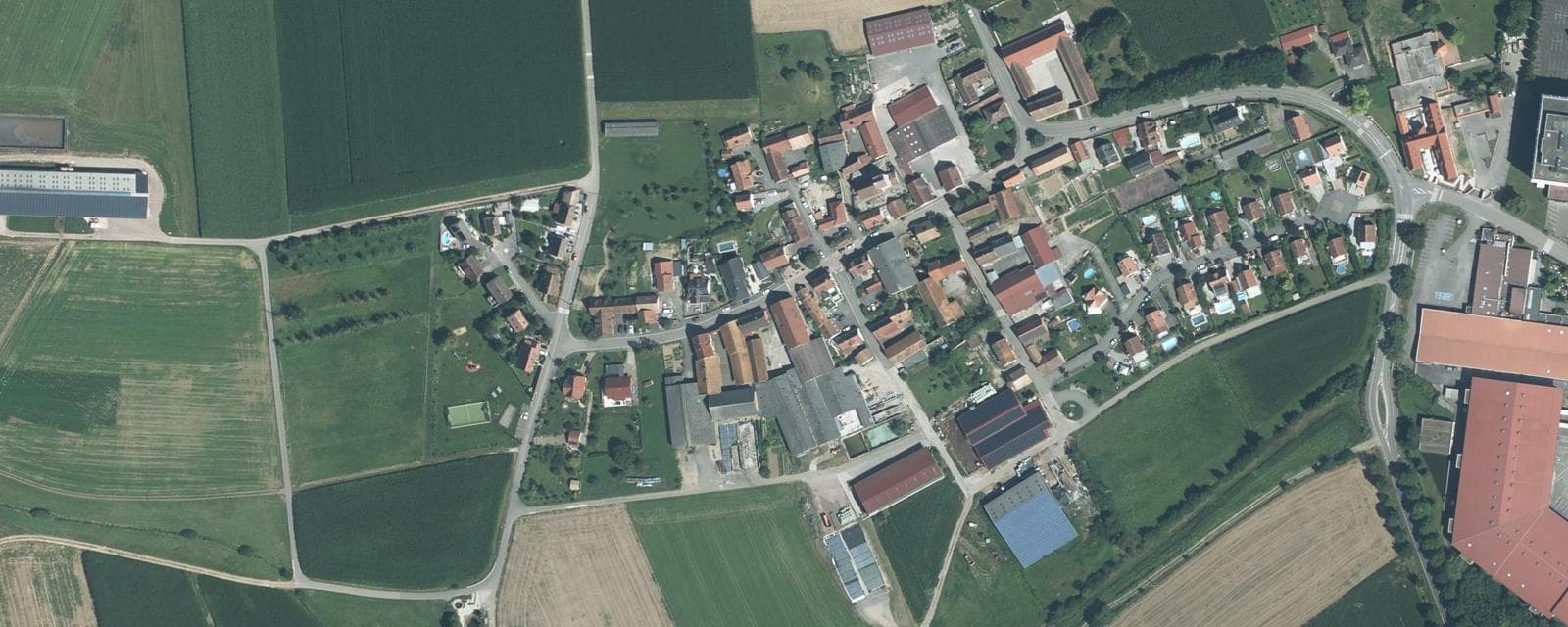 Vue aérienne de Landersheim (Bas-Rhin)